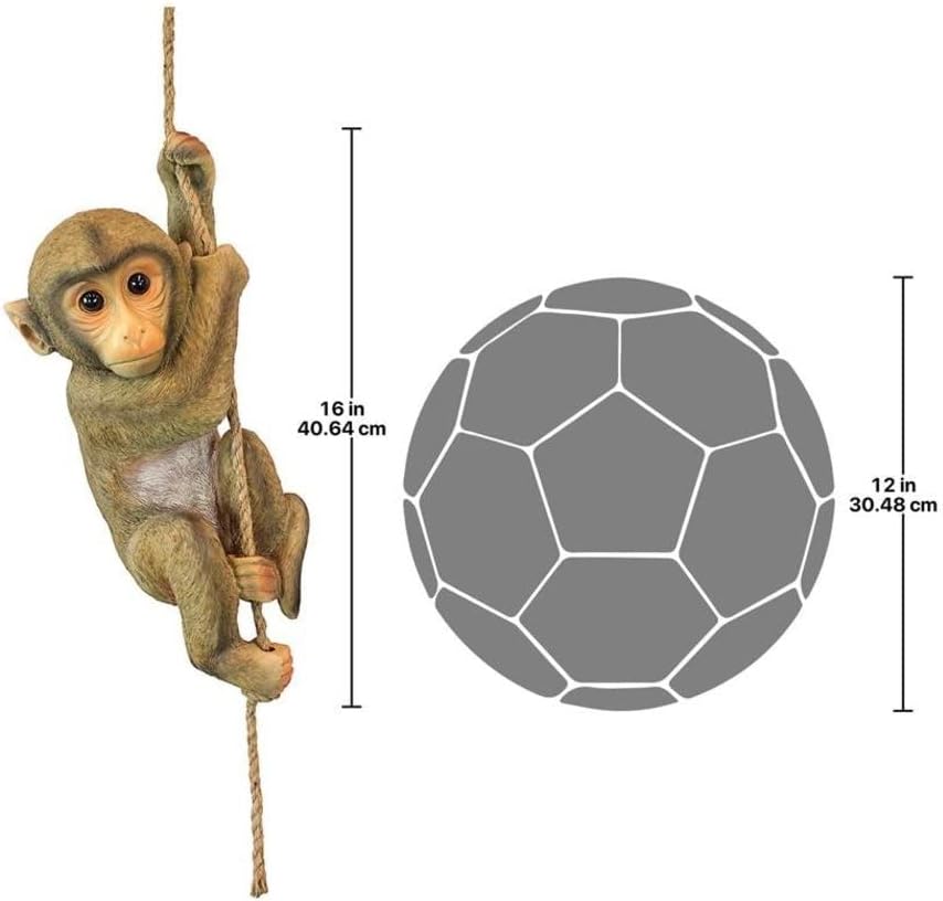Дизајн Toscano QM2673300 Chico Chico The Shimpanzee Baby Monkey Hanking Animal Statutue, 16 инчи, целосна боја