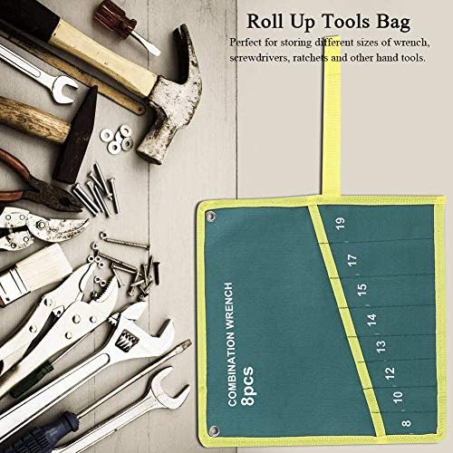 Acouto Roll Up Tools Cage за складирање, Multi-џебна платно се тркалаат алатки за складирање Организатор Спанер Плеј Плиер, организатор