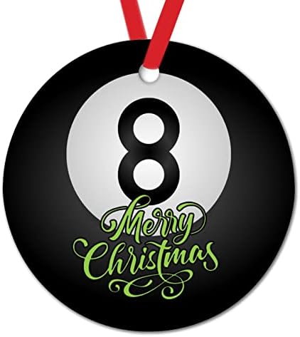 Базен топка Божиќни украси Билијард Осум украси за новогодишни елки за екипа за новини на тимот Нова рунда керамички украси Божиќни