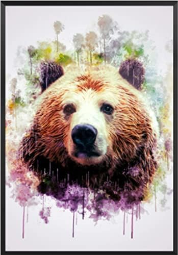 Capxxin 5D Diamond Art комплети за возрасни деца почетник животно кафеава мечка DIY целосна вежба дијамантски точки Слики со дијаманти