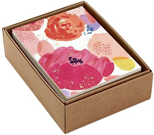 Халмарк пакет од 24 разновидни празни картички, модерна розова и златна фолија
