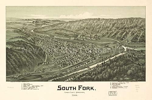 Бесконечни фотографии 1900 мапа | Јужна вилушка, округот Кембриа, Пенсилванија 1900 | Пенсилванија | Јужна вилушка | Југ
