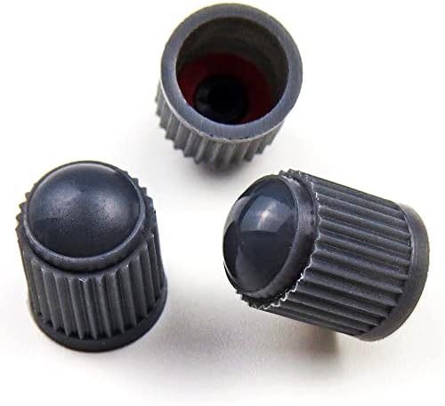 Пластични гуми вентили матични капачиња со пиштол-сиво со гума за заптивка О-прстен раб на раб на воздухот, опфаќа универзално вклопување