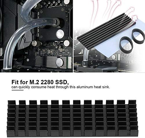 Fafeicy 10pcs m2-3 алуминиумски топлински мијалник за топлина за M.2 2280 SSD црна, топлински мијалник