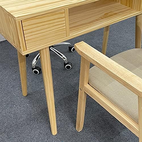 Nizame Solid Wood Nail биро за единечна и двојна маникир табела со фиока за фиока мултифункционална биро за двојно складирање за салон