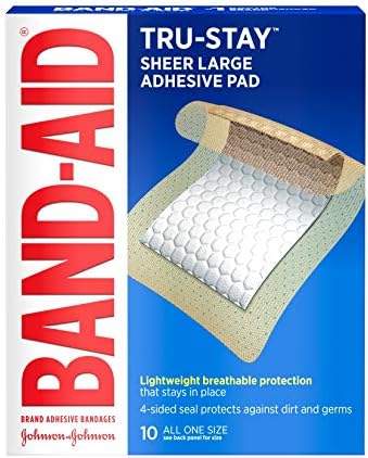 Band-Aid Brand Tru-престој на лепило влошки, големи, 10 брои