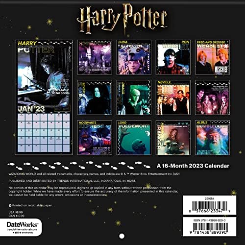 Календар на Хари Потер 2023 година - Делукс 2023 година Хари Потер мини календарски пакет со над 100 налепници за календари