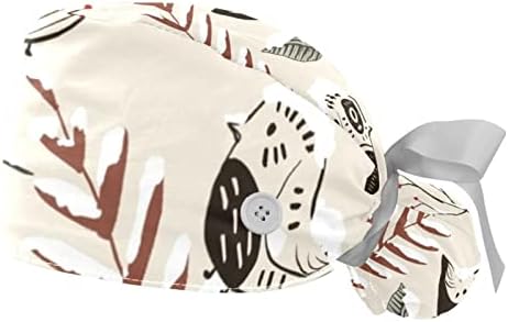 2 пакувања за работни капачиња со џемпери за жени, титула во снежна филијала гроздобер шема на шари за торбичка за торбички за торбички