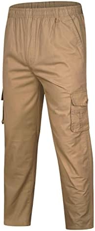Облека Машка Еднобојна Летна Лежерна Сите Панталони Модерни Ткаени Долги Товарни Панталони Со Џебови Ѕвезда Момче