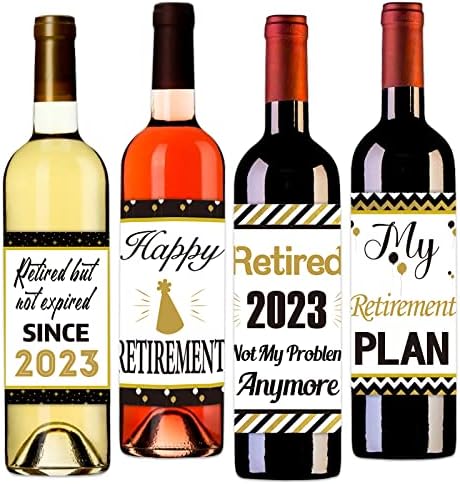 ПЕНЗИОНЕРСКИ ПОДАРОЦИ ЗА Жени Мажи 2023 Пензионирање Налепници За Етикети За Шишиња Со Вино Пензионирани Подароци За Пензионирање Подароци