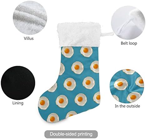 Божиќни чорапи ловократна шема на јајце сина позадина бела плишана манжетна мерцеризирана кадифена семејна празник персонализиран