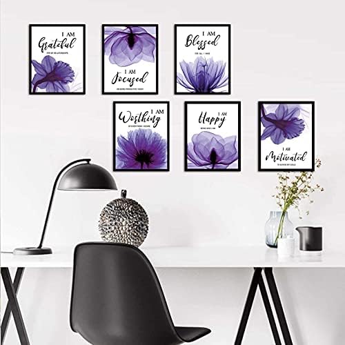 FWK Purple Elegant Tulip Inspirational Cotes Wallид декор бања wallидна уметност слика бања жена девојка спална соба дневна соба