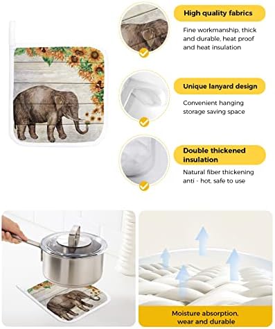 5 држачи за пакувања за кујна, држачи за доказ за топлина на слонови поставува декоративни влошки за печење за готвење, топло