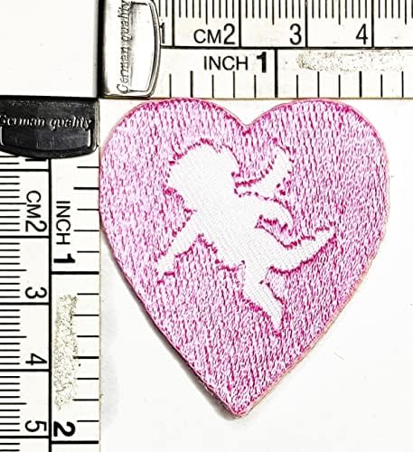 Кленплус 3 парчиња. Розова Срцева Лепенка Занаети Уметност Поправка На Шиење Љубовно Срце На Малиот Ангел Купидон Цртан Филм Везено Железо На