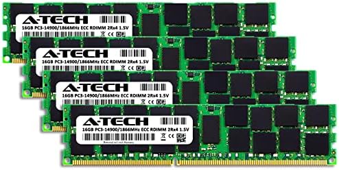 A -Tech 64GB комплет меморија RAM меморија за HP Workstation Z620 - DDR3 1866MHz PC3-14900 ECC Регистриран RDIMM 2RX4 1.5V - сервер