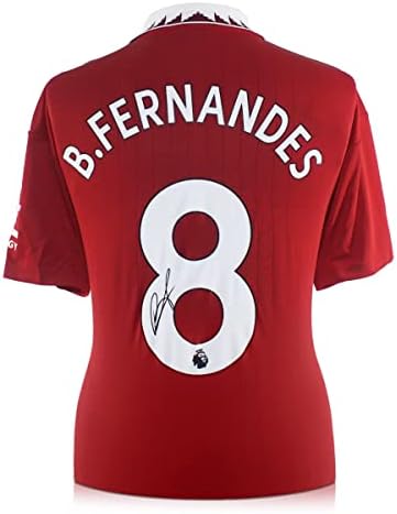 Ексклузивни Сувенири Бруно Фернандес Го Потпиша Фудбалскиот Дрес На Манчестер Јунајтед 2022-23. Стандардна Рамка
