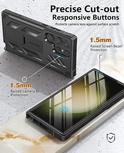 FNTCASE За Samsung Galaxy S23 - Ултра Случај: Заштита Од Пад На Воено Одделение Мобилен Капак Со Kickstand | Matte Текстура Солиден Отпорен