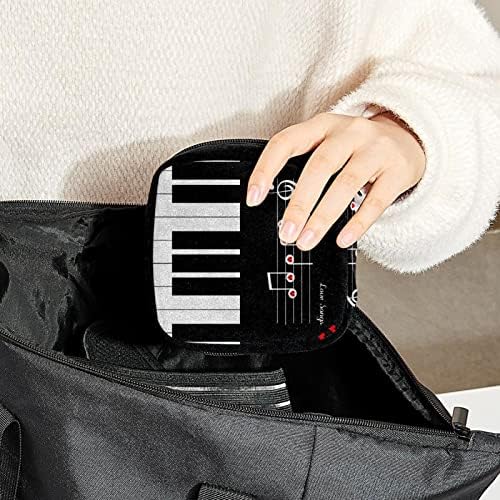 Период торба, санитарна торба за складирање на салфетки, торбичка за периоди, торба за шминка за патувања, модел на музички белешки за пијано