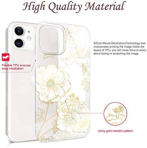 Rxkeji iPhone 11 Pro Case Cless Cute Cute Girls Floral Design TPU Soft Soft Flexible Silicone Cover Phone Case за iPhone 11 Pro 5,8
