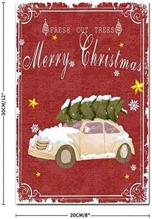 Божиќно дрво знак камион Снегулка starвезда знак Фарм свежо бор дрво Дрвено знак антички Божиќ празник од влезната врата за фарма куќа кујна