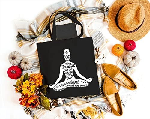 Gxvuis јога платно торба за жени за жени намасте Медитација за еднократно намирници за купување кеси за купување мотивациска моќност