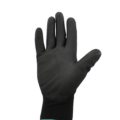 Глобална ракавица PUG17 ракавици црна најлон, црна полиуретанска обложена дланка. Среден. 12 пар/PKG