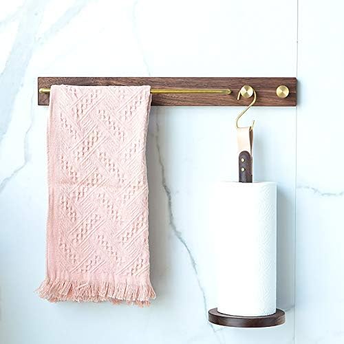 Гуангминг - држач за ролна во кујната wallид, дрвена хартиена кула штанд со преносна лента, држач за ролна на хартија од Ткиво, држач