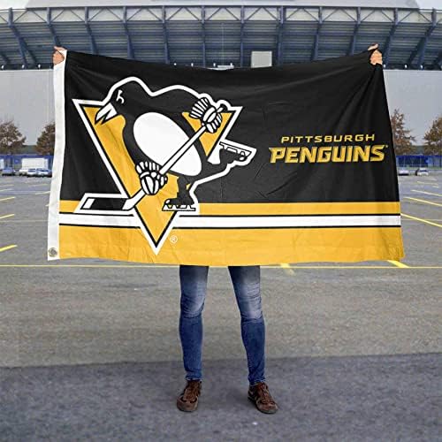 Питсбург Пингвини Лого Обележја 3х5 Стапки Знаме Знаме