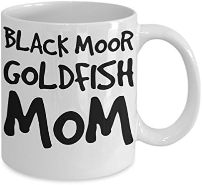 Црна Мур Златна риба Мама Кригла - Бела чаша за кафе со чај од 11oz - Совршена за патување и подароци