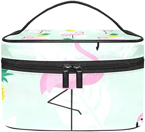 Лето Фламинго Овошје Шема Преносни Шминка Торба Козметички Кеси Сочинуваат Организатор Торбички За Жени Девојки