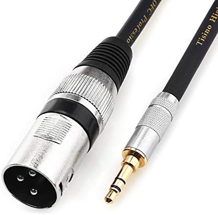 Tisino 3,5 mm до XLR кабел неурамнотежена мини џек 1/8 инчи до XLR машки адаптер микрофон кабел - 10ft/3m
