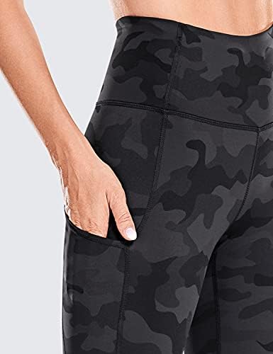 CRZ јога женски голо чувство на тренингот хеланки 25 инчи - високи половини јога панталони со странични џебови атлетски хулахопки