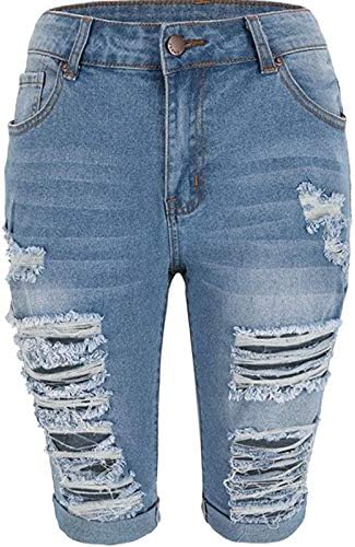 Miashui пакет шорцеви за жени фармерки цврсти тексас дно џебни шорцеви женски дупки за панталони модни жени момче шорцеви