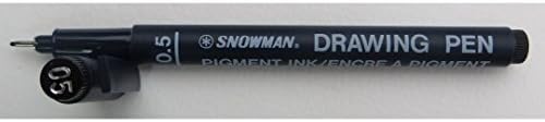 Снежен човек Премиум Финелинер цртање пенкало со пигментно мастило засновано на вода, уметност/цртање/скицирање/пишување, 0,5, црно