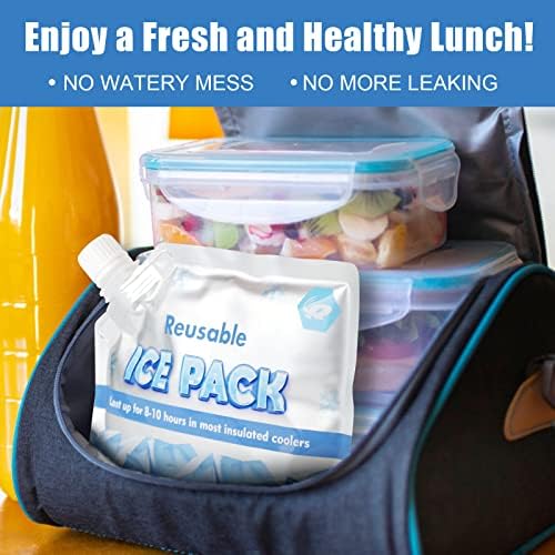 QTOP еднократно ледено пакување долготрајни ладилни ледени пакувања за поладна торба, торби за ручек, кутија за ручек, ладилни ранци, пакувања
