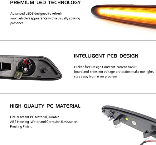 Fetonauto LED Страничен Маркер Светлосни Комплети За Chevrolet Chevy Corvette C6 2005-2013, Пушеле Леќи Килибар Предниот Браник Sidemarker