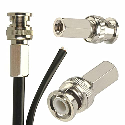 V-fiabilidad 25pcs RG59 коаксијален кабел конектор, CCTV пресврт на BNC машки приклучок RF Coax конектор за надзор Адаптер за безбедносен