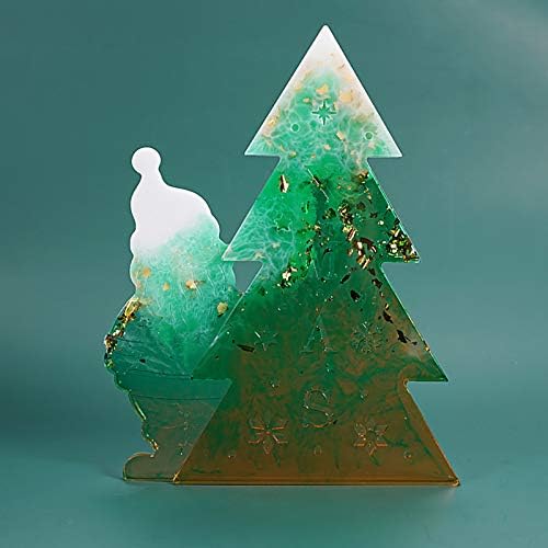 1F07W7 DIY кристален епоксиден мувла елка Дедо Мраз за декорација на силиконски мувла