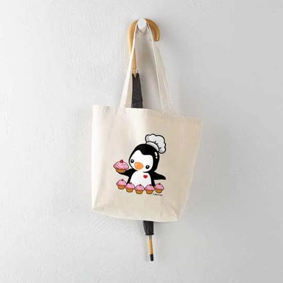Cafepress Cooking Penguin Tote торба природно платно торба, торба за еднократно купување