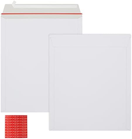 100 пакувања 6x6 инчи ригиден поштар само запечатување фото -документ поштари, останете рамни бели картонски превоз за испорака