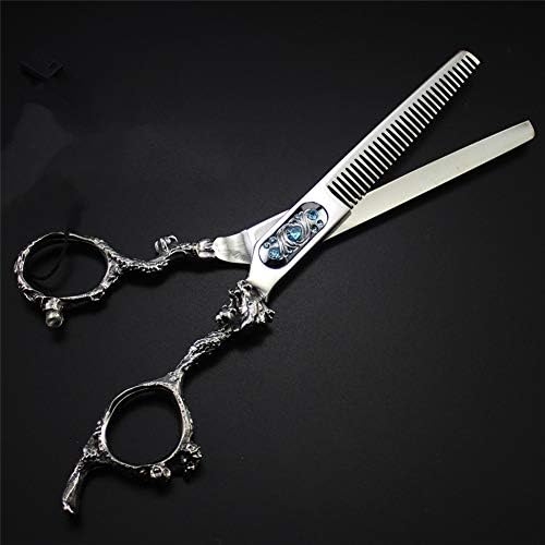 XJPB професионални ножици за сечење коса Постави ножици за сечење и опаѓање на ножици Змеј Доаѓа со скапоцени камења 6.0inch