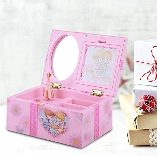 Аунми Танцување Девојка Розова Музичка Кутија Накит Складирање Случај Орнаменти Занаети Музички Накит Кутија За Божиќ Роденден Подарок