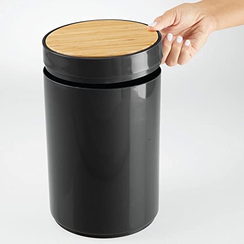 Mdesign Пластично тркалезно ѓубре може да може мал сад за отпадоци, контејнер за отпадоци со капакот за замав, кујна, бања, домашна канцеларија,