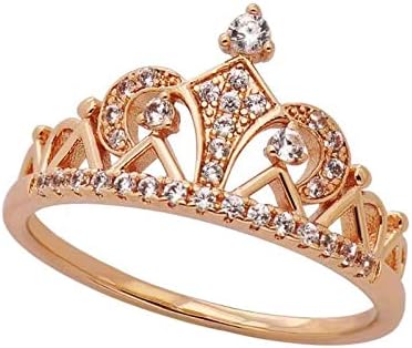 2023 година Нов темперамент прстен предлог за прстен Големина 510 Лејди круна Елегантен бакар прстени со големина на прстен 7