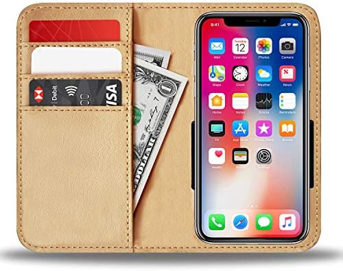 Телефонски случај на паричник за iPhone | Втор амандман | Кожен материјал-како материјал со хибридна трајна лента | РФИД заштита вградена