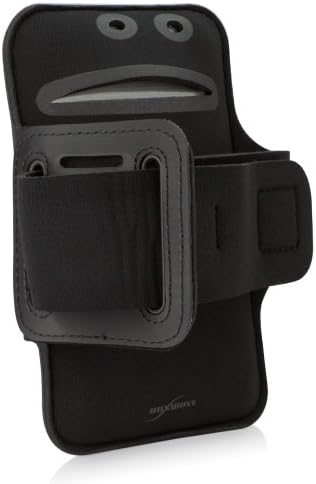 Case Boxwave Case компатибилен со HTC One Mini - Sports Armband, прилагодлива амбалажа за тренинг и трчање за HTC One Mini - Jet Black