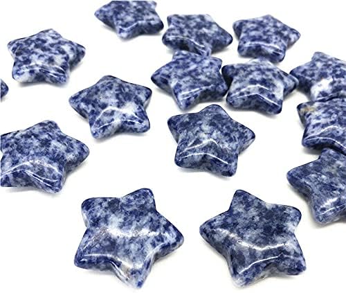 Ertiujg Husong312 1pc Природна сина точка Јаспер starвезда во форма на кристален скапоцен камен за лекување камења Декори занаети