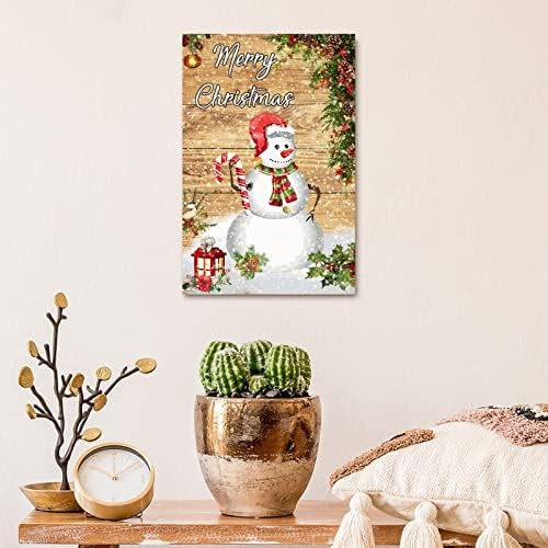 Зимски снешко дрво знак Божиќна фарма куќа Декор знак Снегулка борови конуси бобинки дрвени знаци Рустикален Божиќ празник од