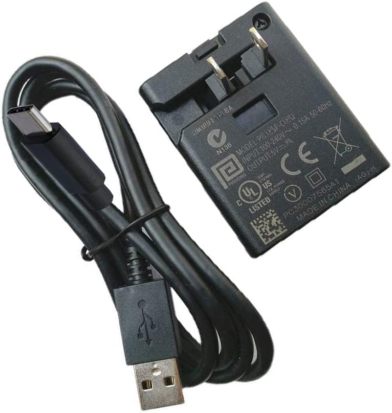 Адаптер за испраќање 5V AC/DC + кабел за полнење со USB тип Ц компатибилен со Babysense V65 v65-1us Видео 5 HD бебе монитор 720p