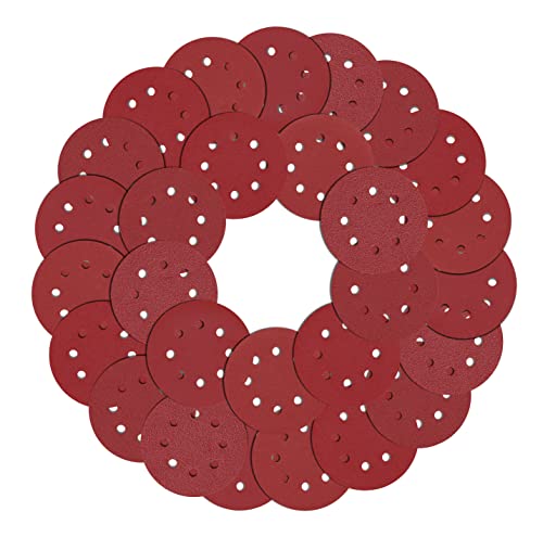Fandeli | Кружни дискови за пескарење | Разновидни грицки | 50 листови од 5 '' | 8 дупки | Кука и јамка | За кружен сандер | За орбитал